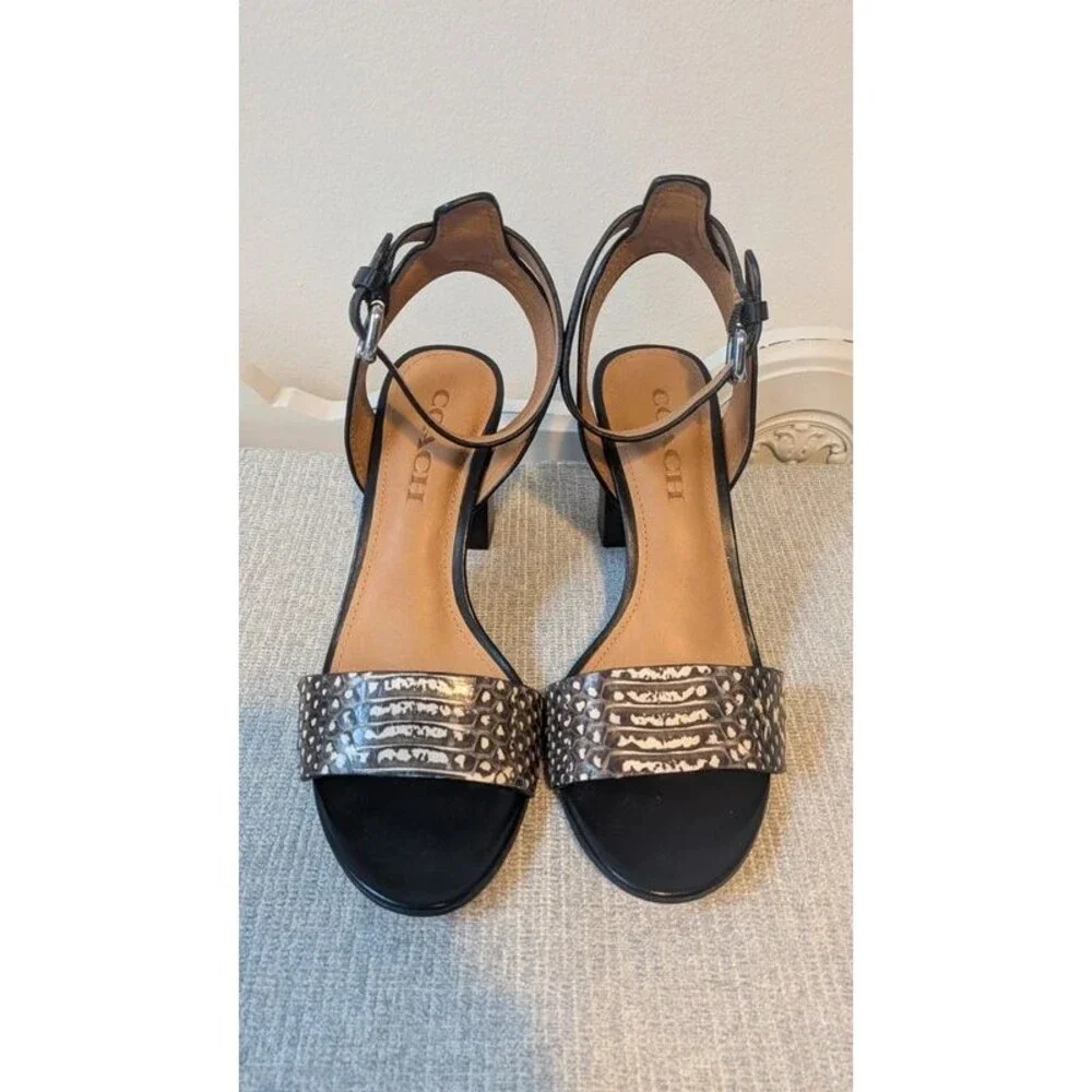 Coach Paige Snake Skin Ankle Heels Size 6.5